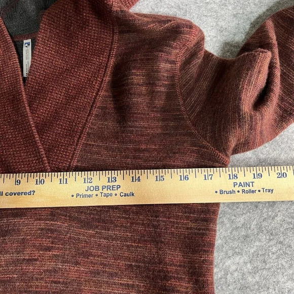 Kuhl Sweater Womens S Isla Hoodie Wool Blend Orange Brown Heathered Gorpcore - Picture 10 of 13